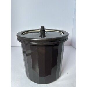 Tupperware Ice Bucket (Brown) 1683-2 Push Button Lid - VINTAGE